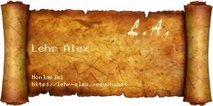 Lehr Alex névjegykártya