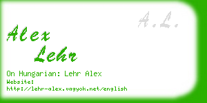 alex lehr business card